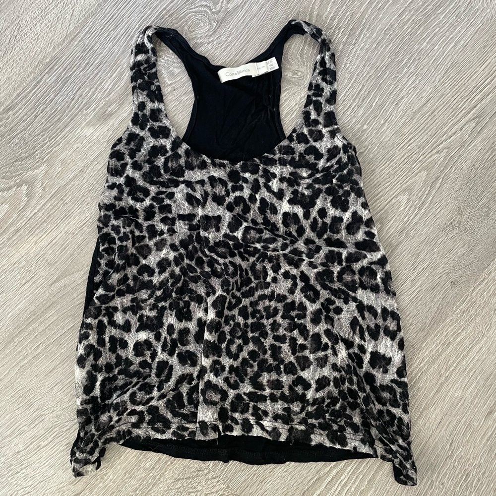 Leopard Print Flowy Tank Top